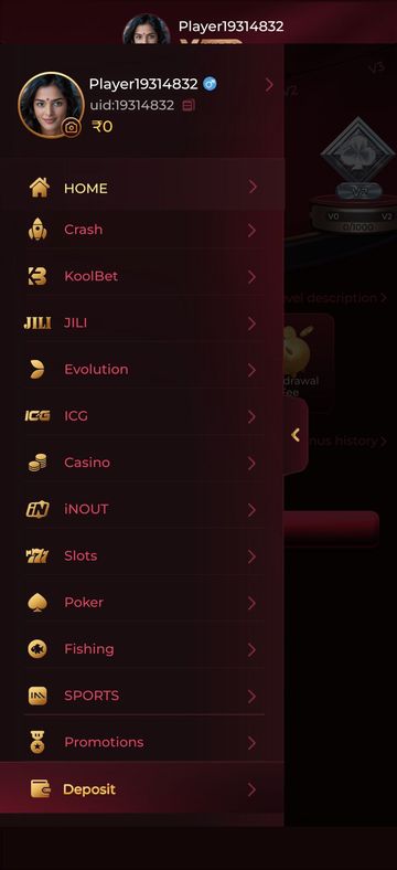 Y1 Game side menu with categories like Crash, JILI, Evolution and Fishing
